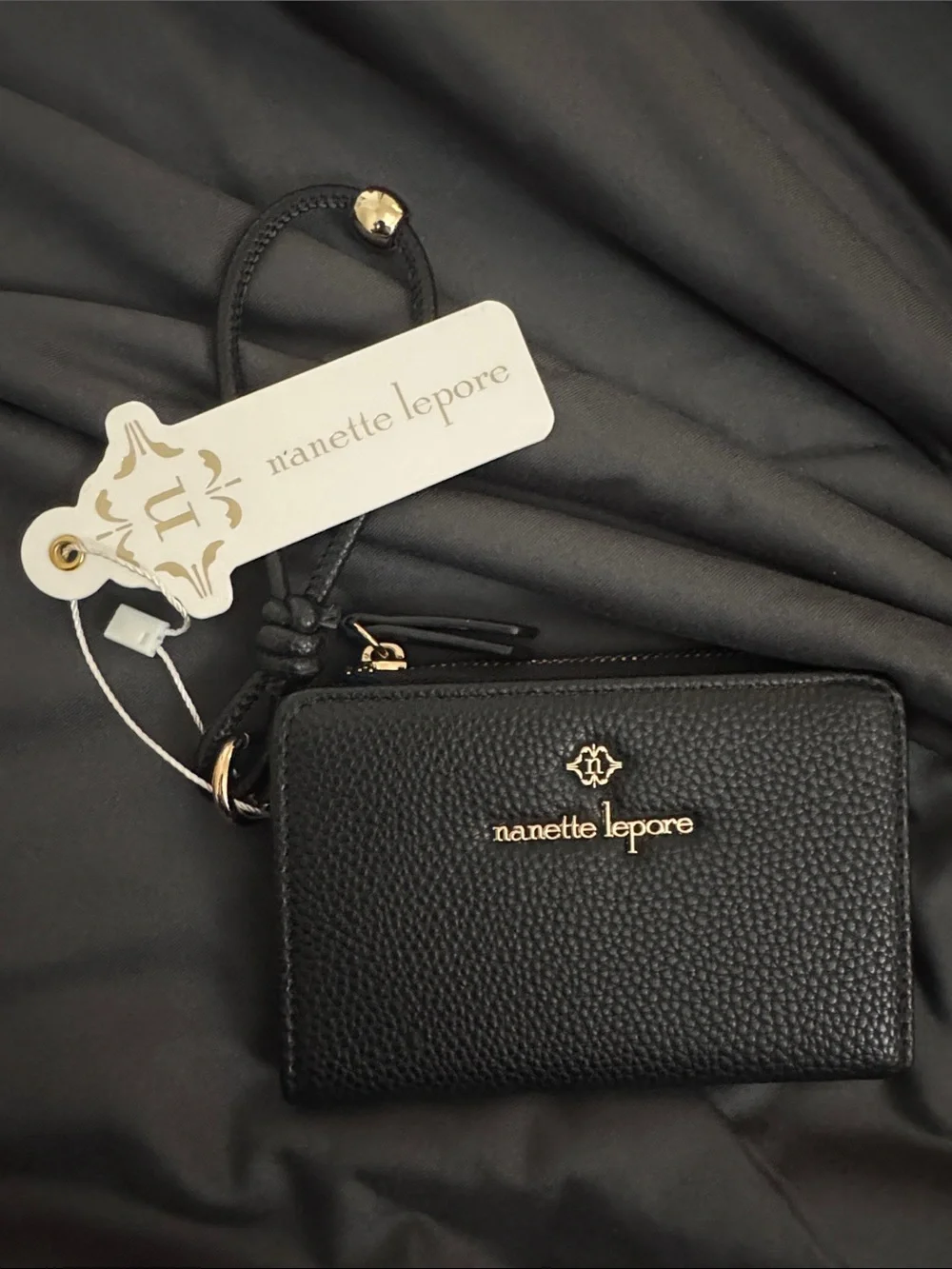 Nanette Lepore Black Iryne Leather Wristlet Wallet NEW 🏷️